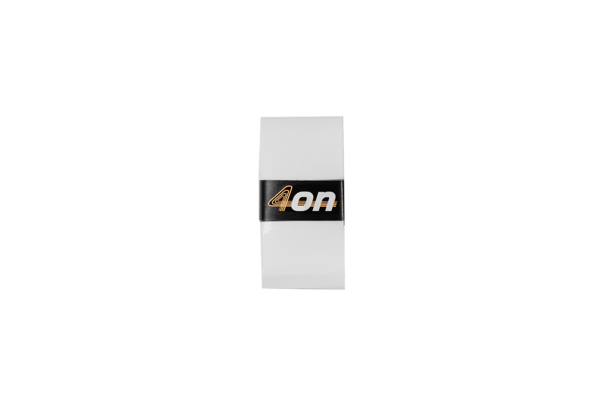 White 4on Premium Comfort Overgrip shown outside the packaging.